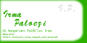 irma paloczi business card